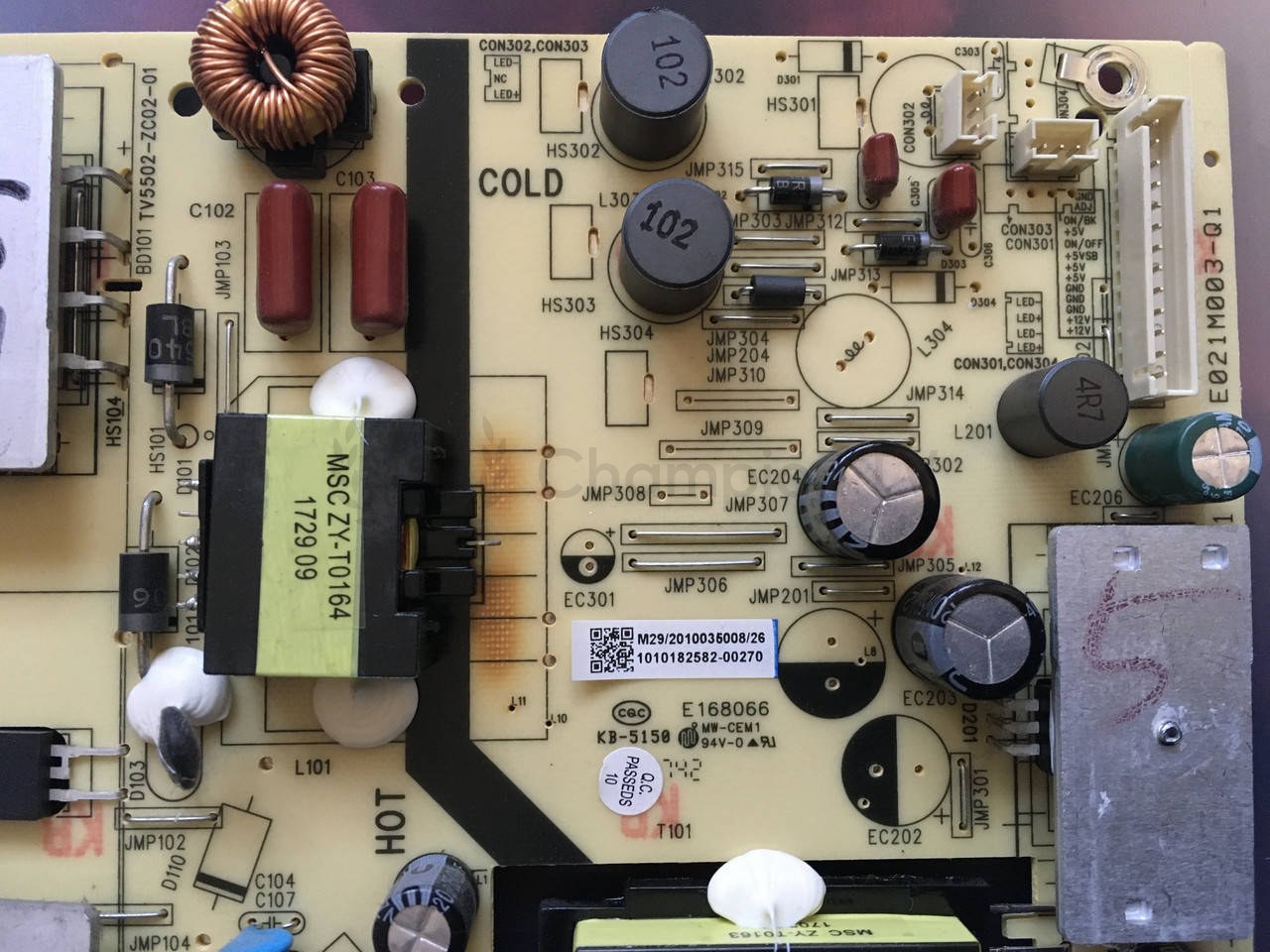 Блок живлення Kivi 50UK30G 1010182582 TV5502-ZC02-01 PSU, б/у