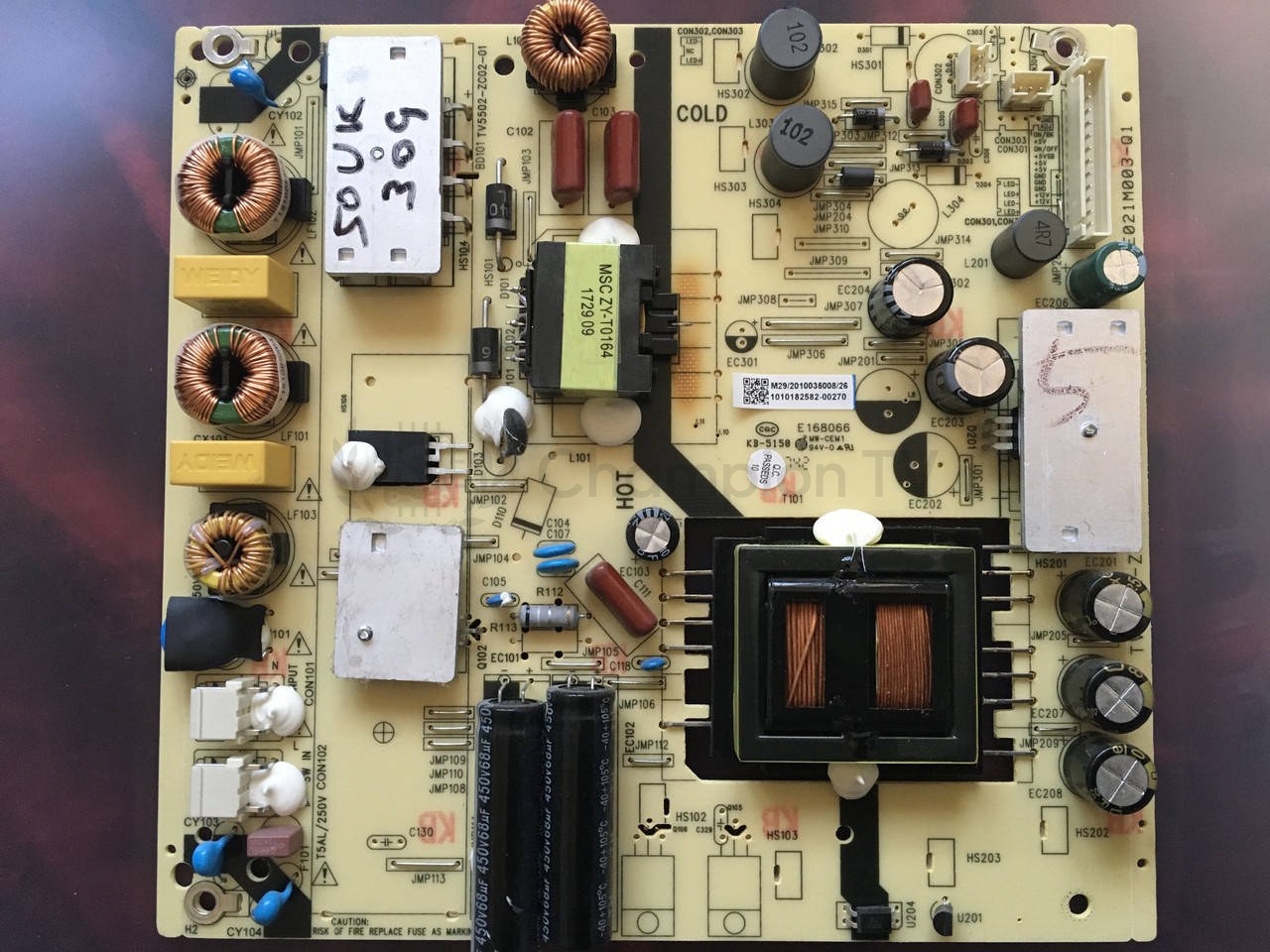 Блок живлення Kivi 50UK30G 1010182582 TV5502-ZC02-01 PSU, б/у