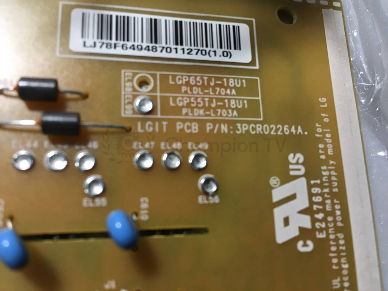 Блок живлення LG LGP55TJ-18U1 PLDK-L703A 3PCR02264A 55UK6300MLB 55 дюймів PSU, б/у