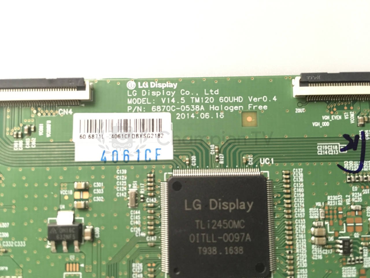 T-con тикон LG 6870C-0538A для LG 60UB8200 / Sharp LC-60N6200U (60 дюймів) плата матриці, б/у
