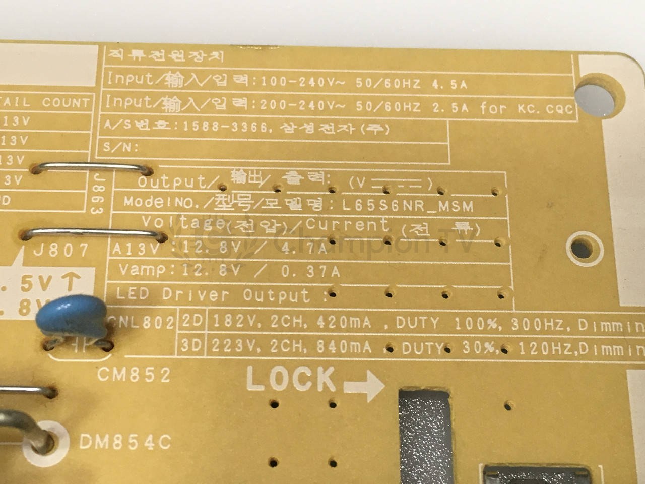 Блок живлення Samsung BN44-00808E L65S6NR_MSM 65" PSU, новий