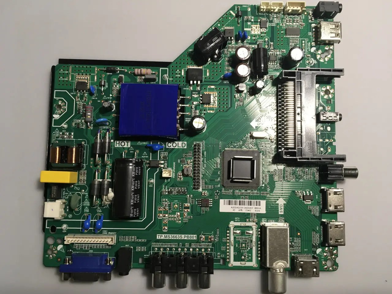 Системна плата MediaTek TP.MS3663S.PB801 LED-телевізорів 43" (mainboard), новий