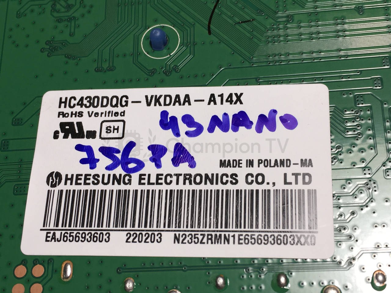 Системна плата LG 43NANO756PA EAX695A1203 43 дюйм mainboard, новий