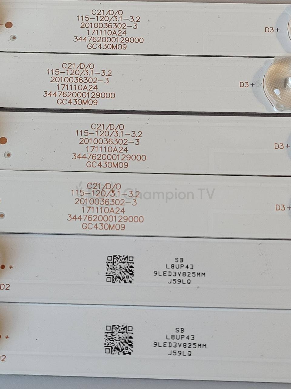 Ergo LED-підсвітка 3 планки GC43D09-ZC21FG-04 303GC430034 43 дюйм новий