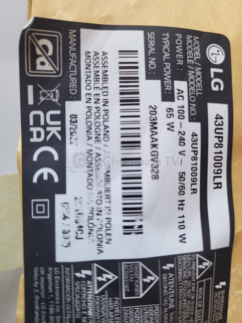 Системна плата LG EAX69581703(1.2) для 43UP81009LR 43 дюйми mainboard, новий