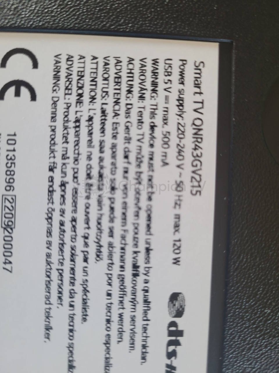 Блок живлення VESTEL 17IPS72 для Nokia QNR43GV215 43" PSU, Новий