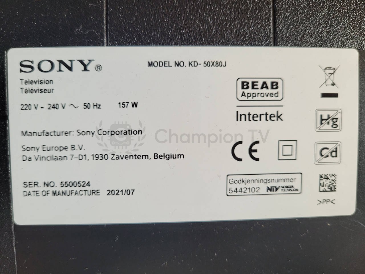 Блок живлення Sony KD-50X80J AP-P265AM B DELTA 50" PSU, новий