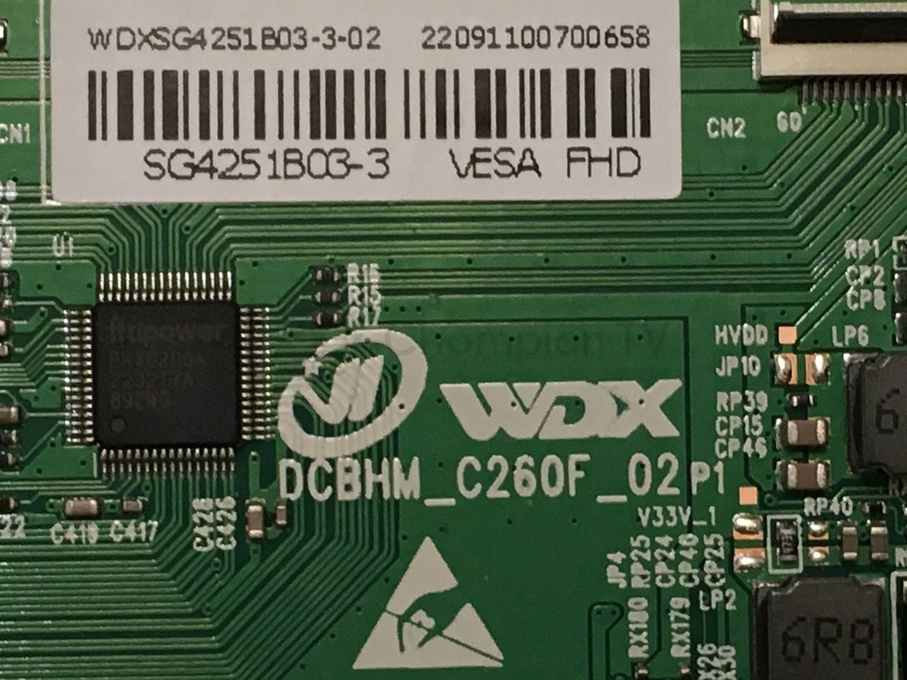 T-con тикон SG4251B03-3 для 43" FHD телевізорів (DCBHM_C260F_02) плата матриці, новий