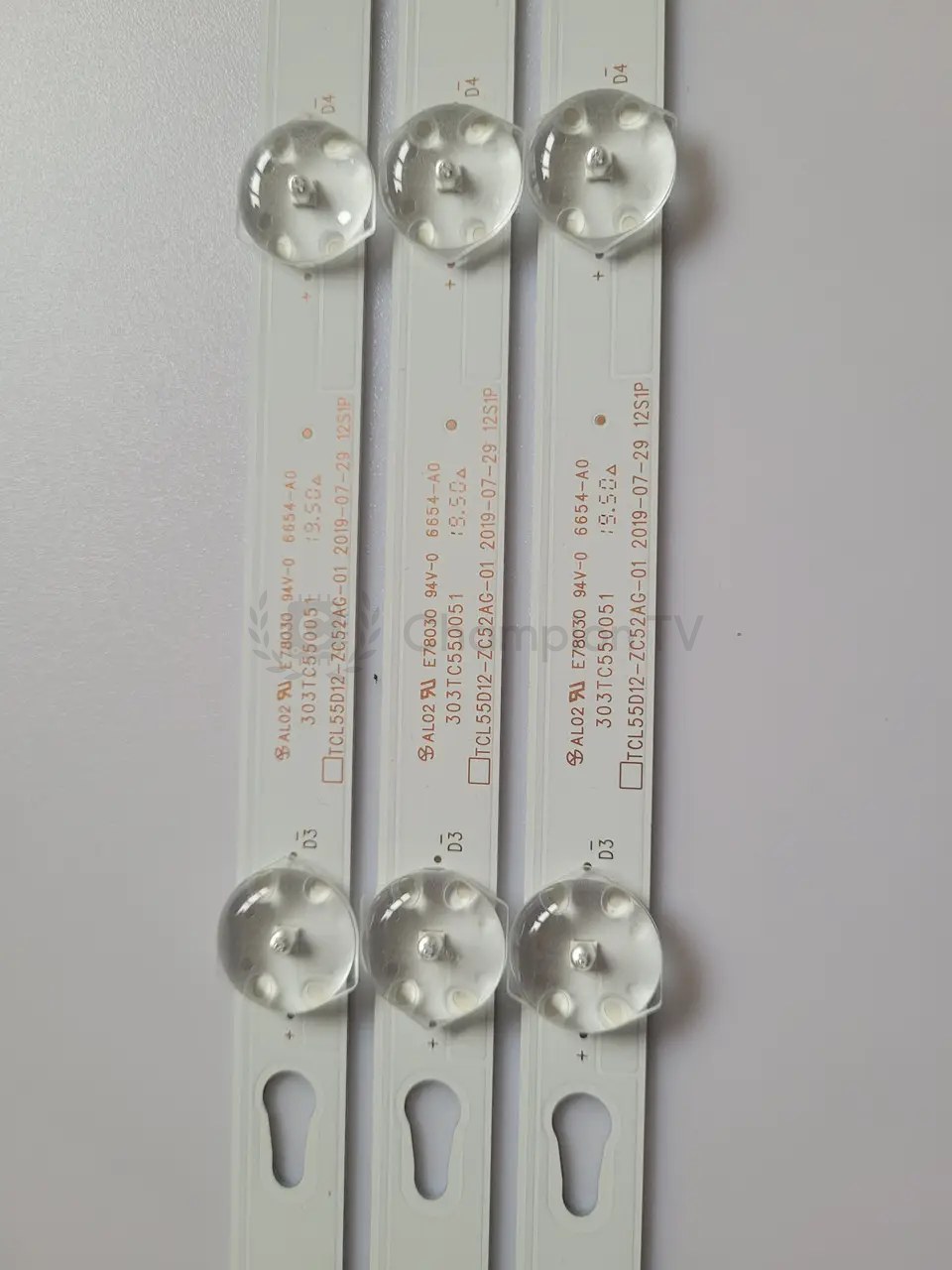 TCL LED-підсвітка LED55D12D12A комплект 3 планки 12 діодів 55 дюйм, новий