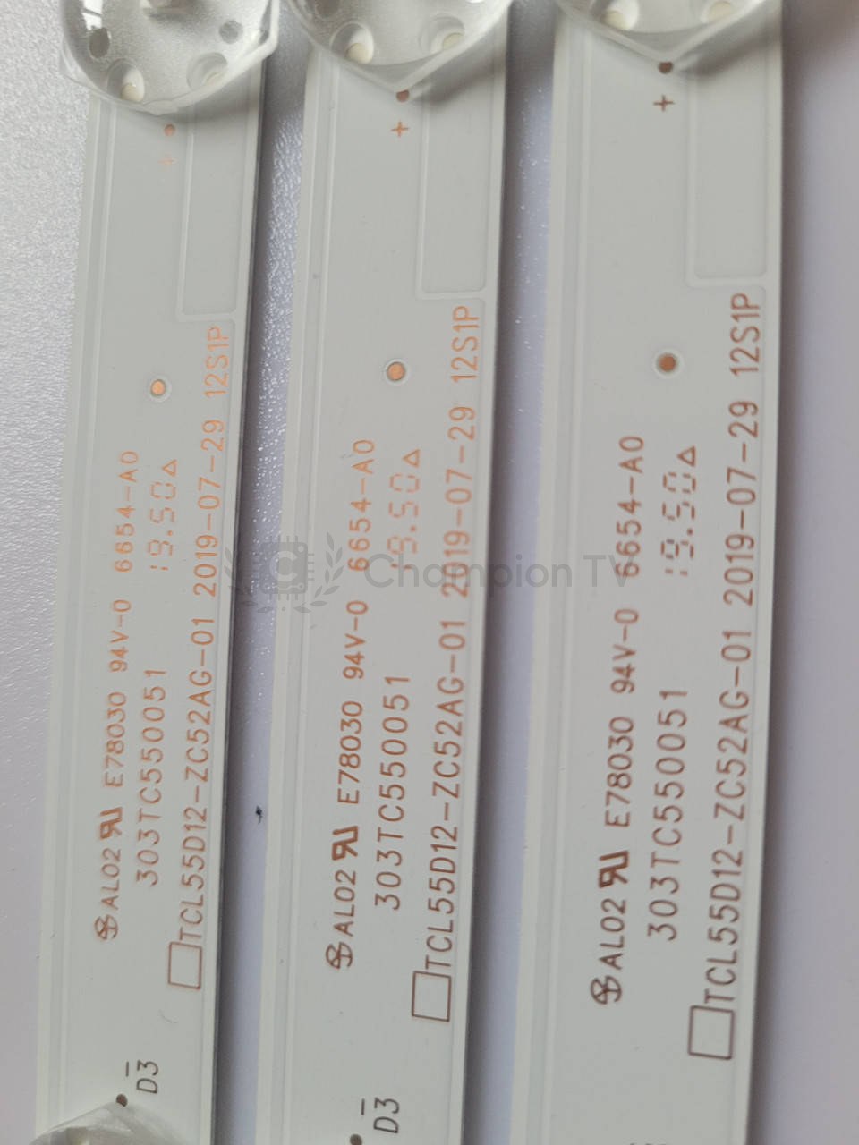 TCL LED-підсвітка LED55D12D12A комплект 3 планки 12 діодів 55 дюйм, новий