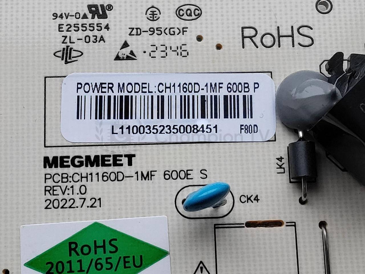Блок живлення ONN CH1160D-1MF 600B P PSU, новий