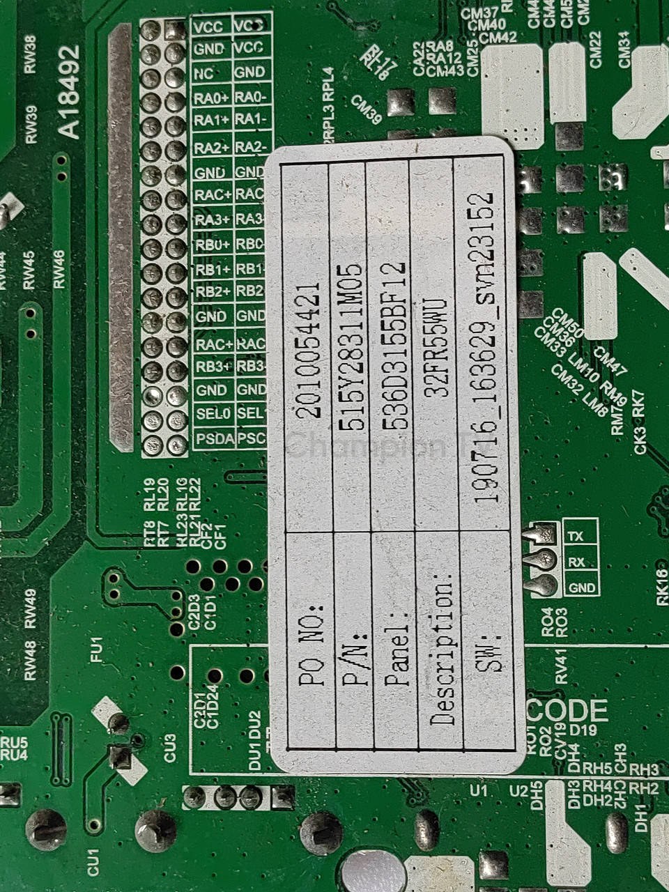 Системна плата Kivi 32FR55WU HK.T.RT2831P639 32 дюйм mainboard, новий
