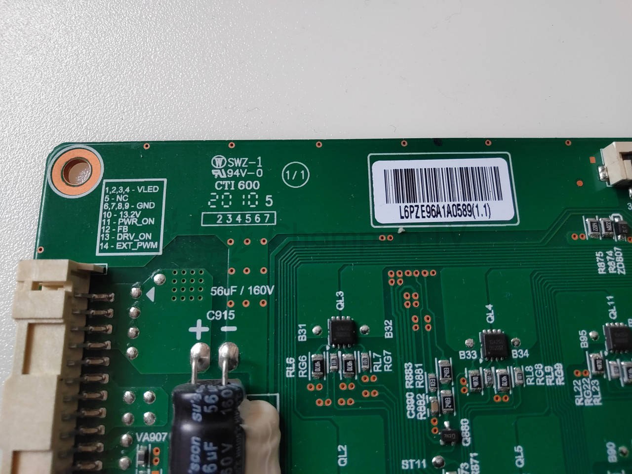 T-con тикон LG EPLH96WA1A для 65 дюйм NanoCell (65NAN099UNA) матричної плати, робочий стан