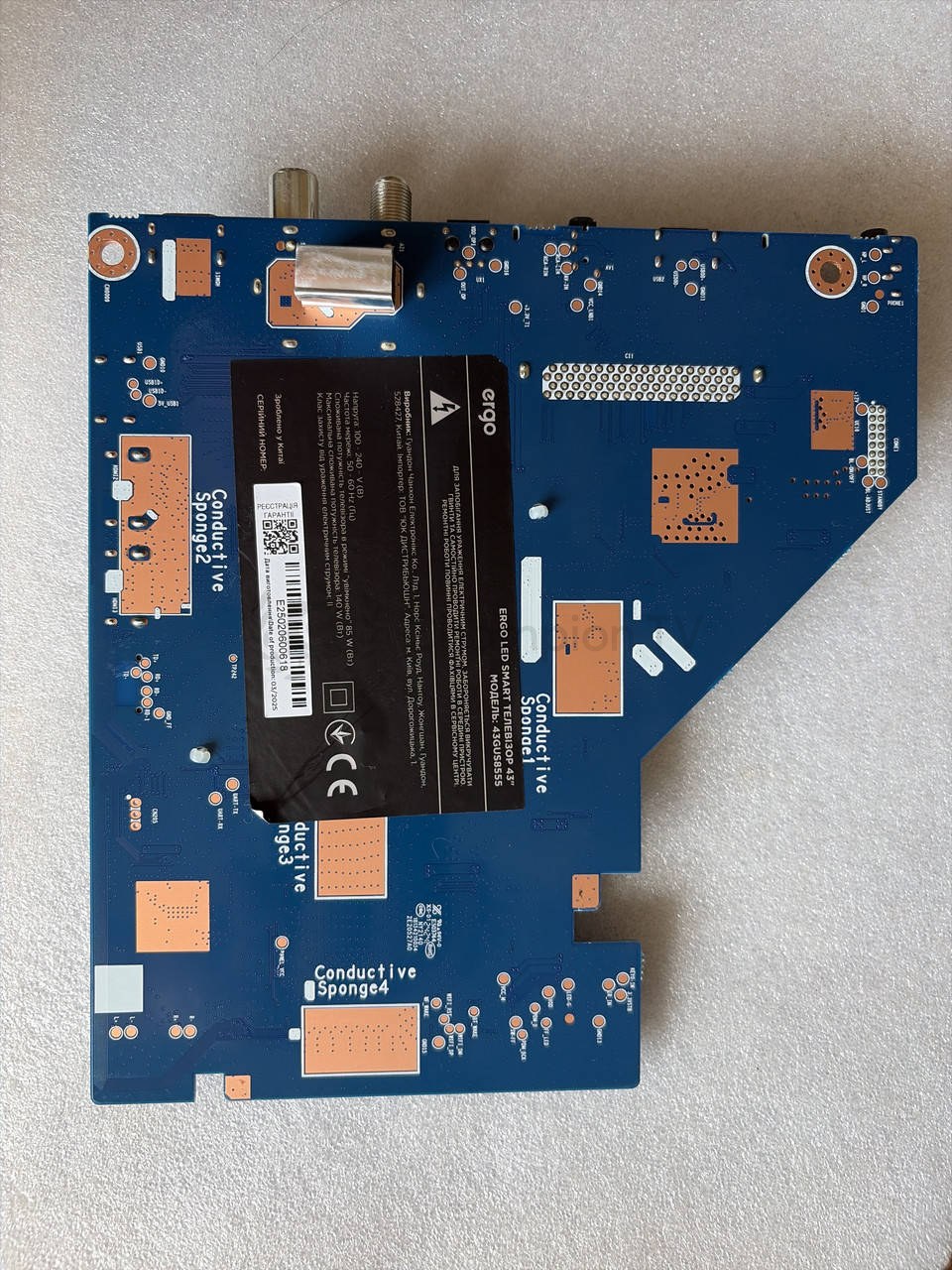 Системна плата mainboard ERGO 43GUS8555 MB-M9612-W-CL-0146 43" плата керування, нова