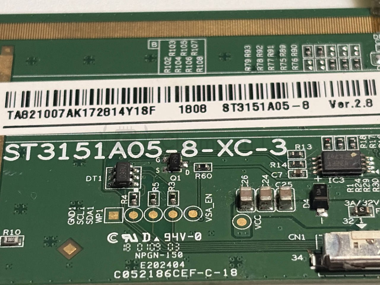 T-con тикон Samsung ST3151A05-8 плата матриці (T-con board)
