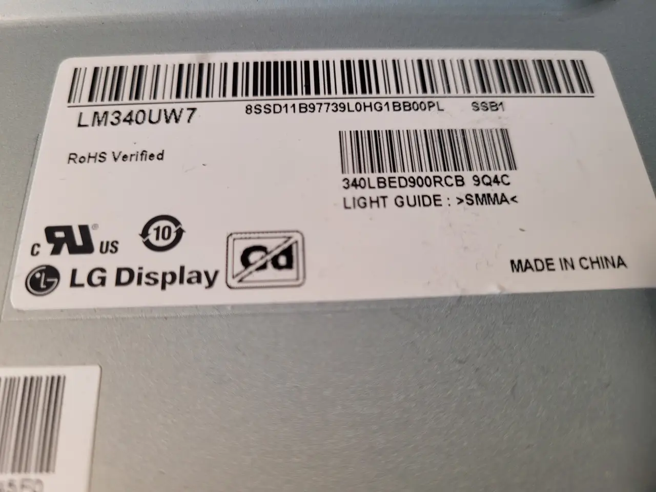 Підсвітка led монітора LENOVO THINK VISION P34W-20 LM340UW7 SSB1